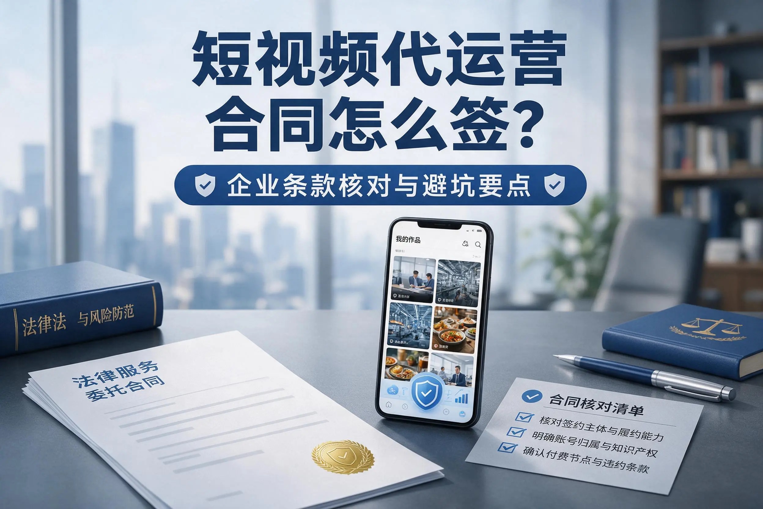 短视频代运营合同怎么签？湛江企业条款核对与避坑要点