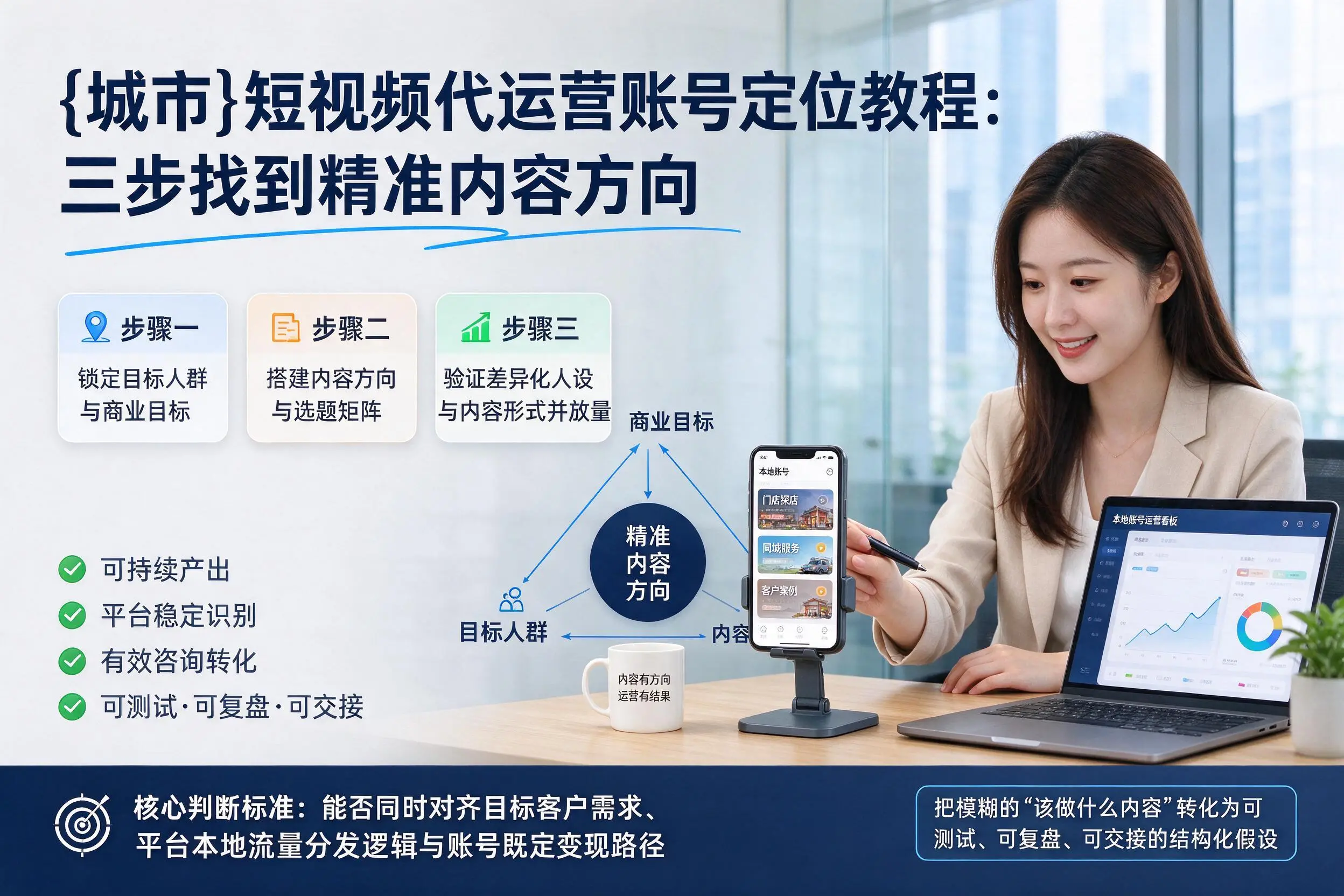 湛江短视频代运营账号定位教程:三步找到精准内容方向