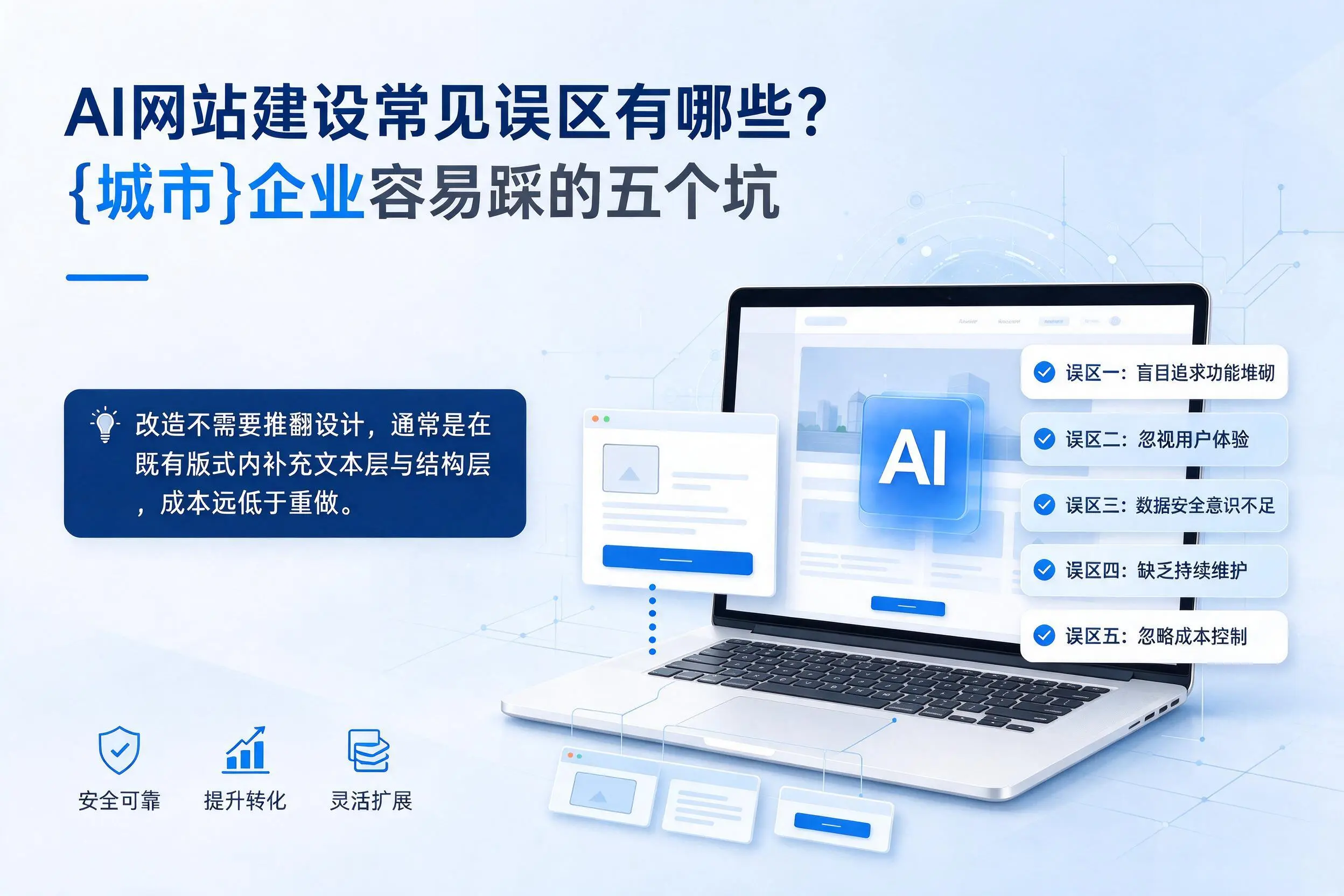 AI网站建设常见误区有哪些?湛江企业容易踩的五个坑
