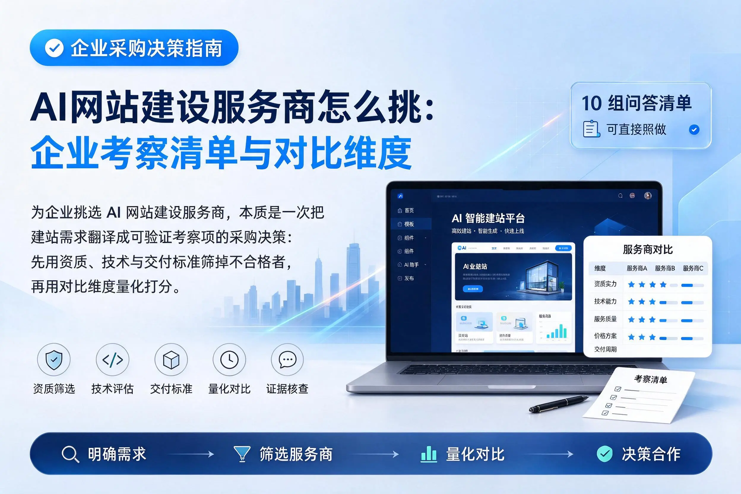 AI网站建设服务商怎么挑：湛江企业考察清单与对比维度