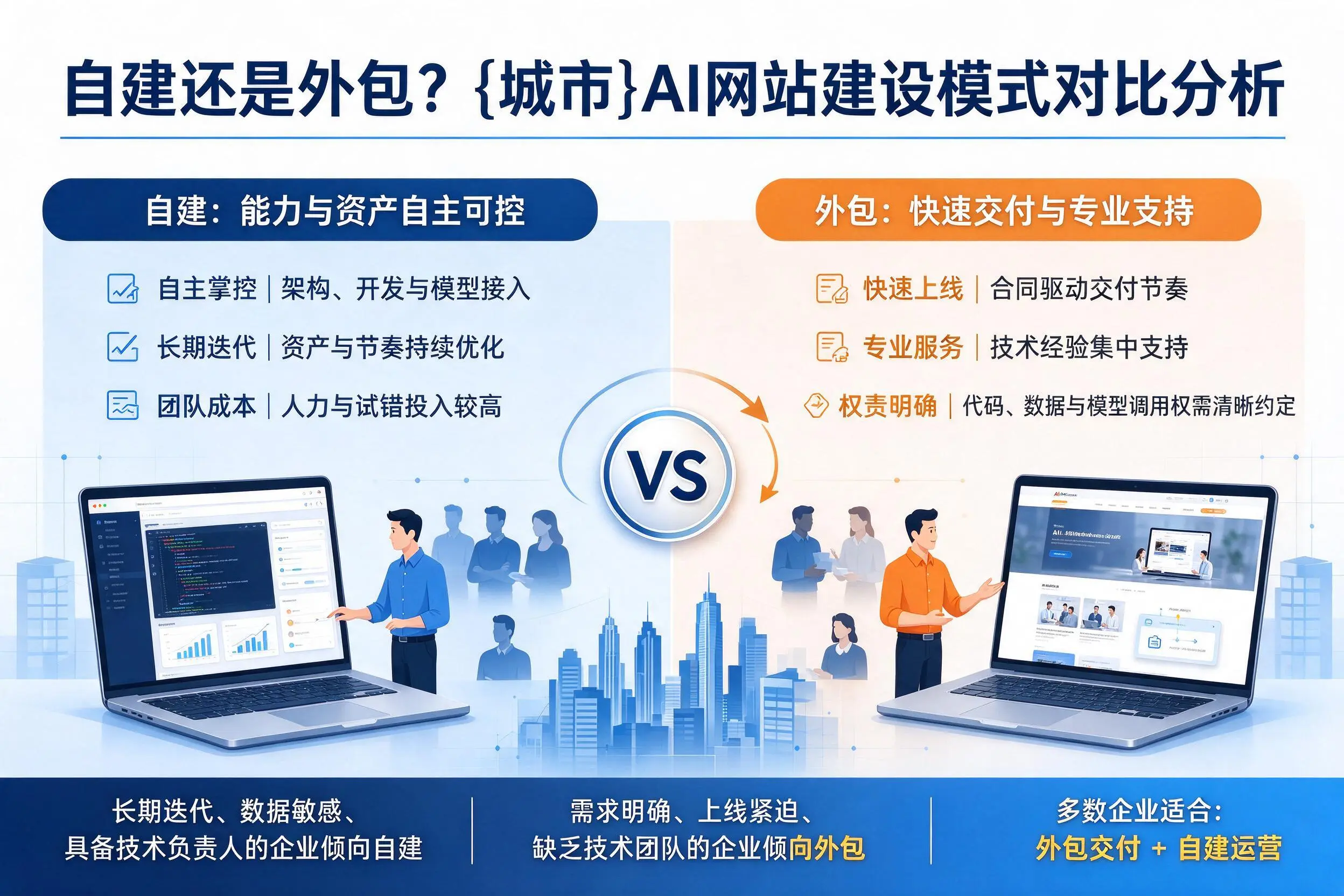 自建还是外包?湛江AI网站建设模式对比分析